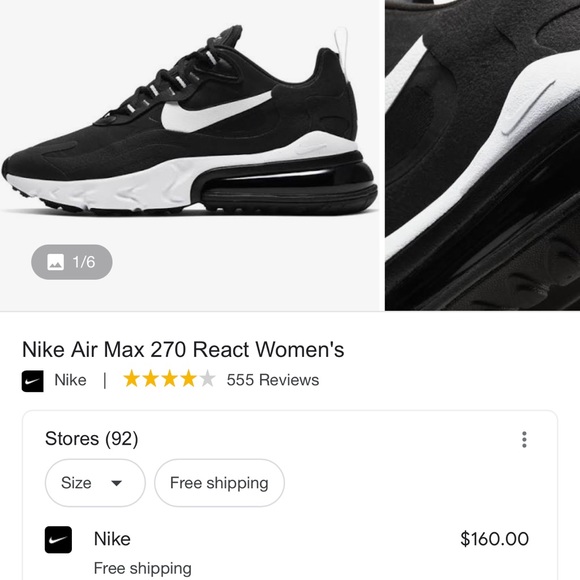 Like New - Women’s Nike Air React - Picture 6 of 8